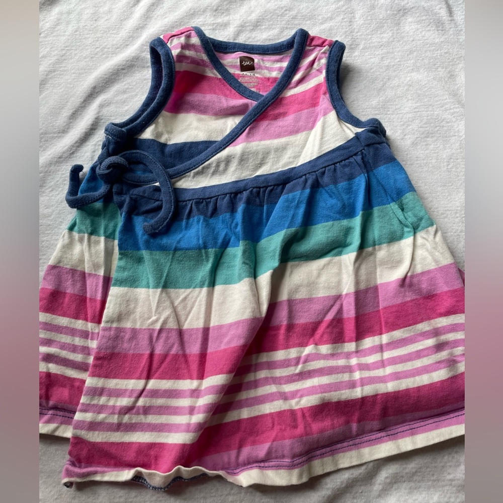 Tea Collection rainbow striped 12-18 month wrap shirt